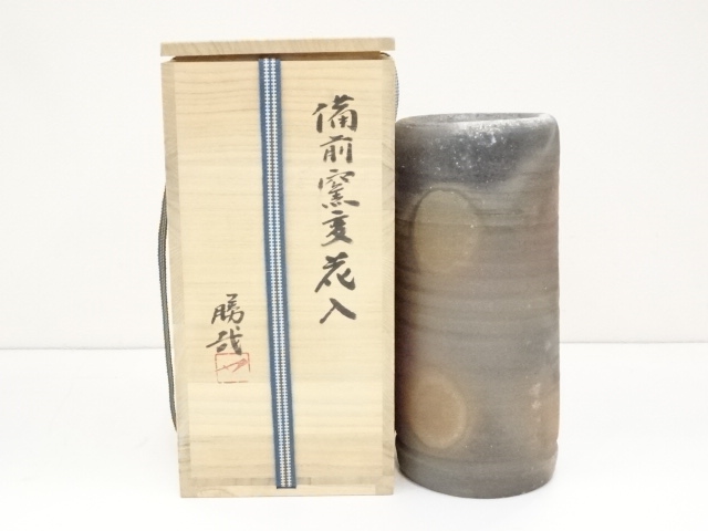 JAPANESE POTTERY BIZEN WARE FLOWER VASE 